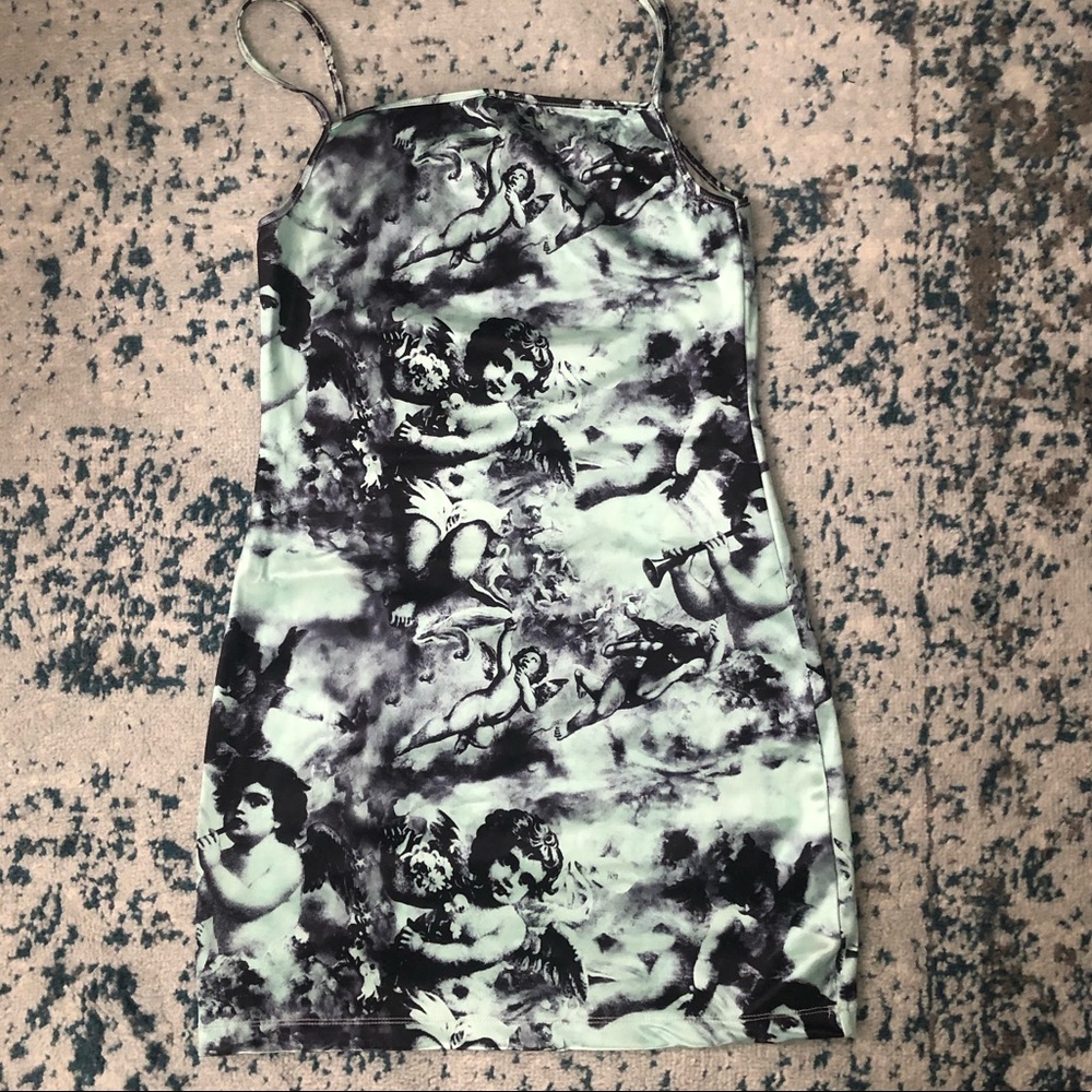 NWOT Motel Rocks cherub print mini dress